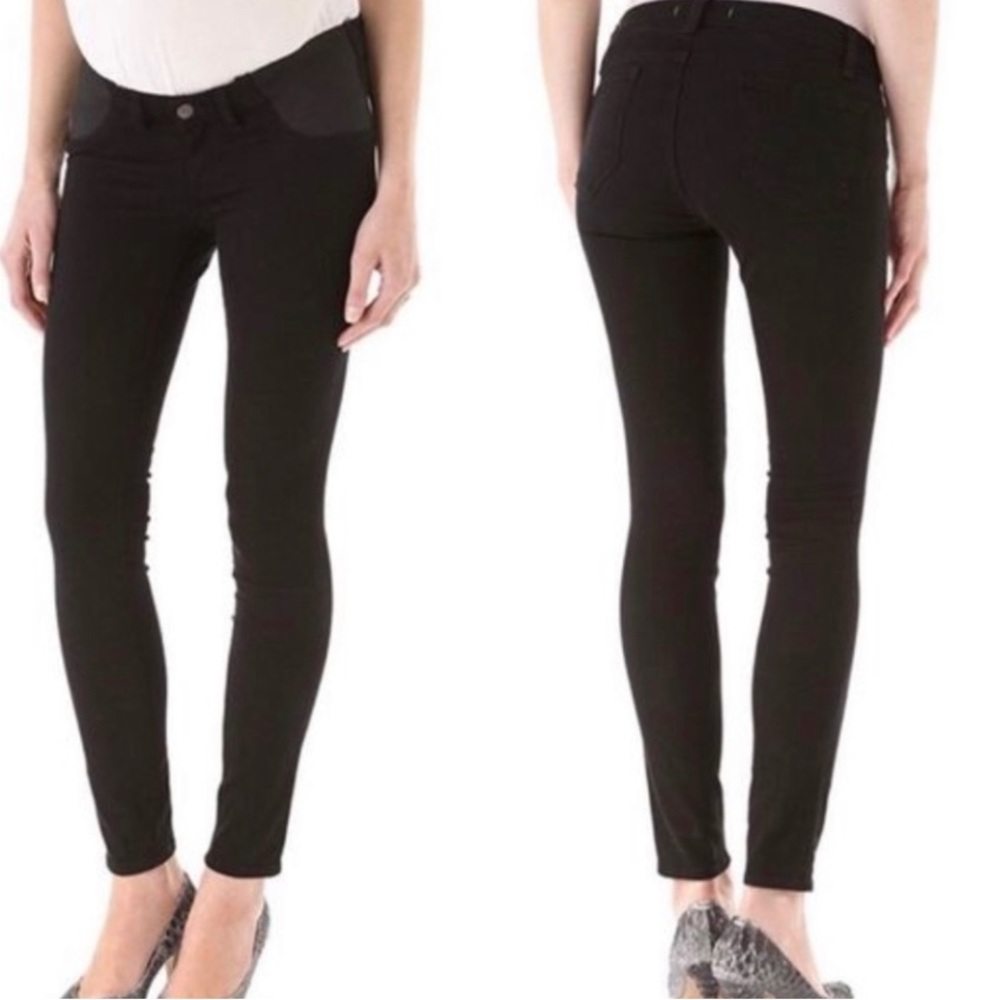 J Brand Mama J Side Panel Low Rise Straight Leg Black Jeans Size 26 Inseam 26”
